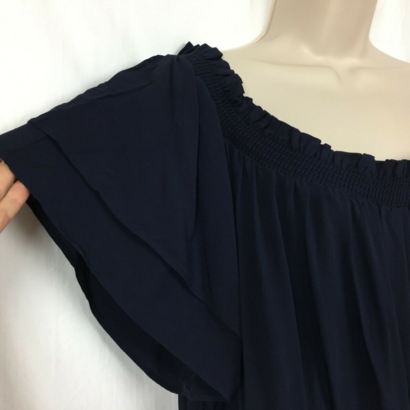 NWT Old Navy Maternity Dress XXL Blue Smocked Off - Picture 4 of 8